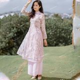  [226] Vải Tơ Hoa Mai Nổi Cao Cấp May Áo Dài, Váy, Đầm Thiết Kế (Giá Bán 0.5m) 