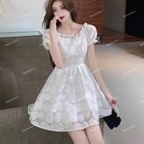  [227] Vải Tơ Hoa 3D Nhẹ, Mát Lên Áo Dài, Đầm, Váy, Set Bộ Thiết Kế (Giá Bán 0.5m) 