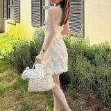  [228] Vải Tơ Đan Hoa Lên Sơ Mi, Đầm, Váy, Set Bộ Thiết Kế Cần Lót (Giá Bán 0.5m) 