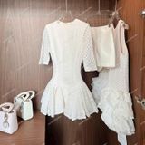  (229) Vải Tơ Lưới Đan Thoi Thiết Kế Lên Đầm, Váy, Set Bộ, Áo Dài Cần Lót (Giá Bán 0.5m) 