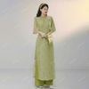  [Vải MM] (Giá 0.5m) (232) Vải Tơ Nến Thêu Hoa May Áo Dài, Váy, Đầm Thiết Kế 
