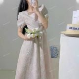  [330] Vải Gấm Xốp Hoa Hồng Lên Áo, Váy, Đầm, Set Bộ, Áo Dài Thiết Kế (Giá Bán 0.5m) 