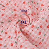  [414] Vải Caro Hoa Nhí Mùa Hè Lên Áo, Quần, Váy, Đầm, Set Bộ (Giá Bán 0.5m) 