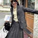  [506] Vải Kaki Xước Hoa Nổi Giãn Nhẹ Lên Quần Tây, Vest, Váy, Đầm, Set Thiết Kế (Giá 0.55m) 