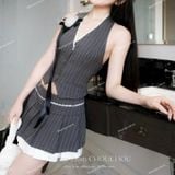  [504] Vải Quần Tây Sọc Xương Cá 18 li Hack Dáng Lên Quần Tây, Vest, Ghi lê, Set Bộ Sang Trọng (Giá Bán 0.55m) 