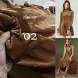  [600] Vải Nhung 7 Biên Trơn Chính Phẩm Mềm Mịn Đẹp Lên Áo Dài, Đầm, Váy, Áo Kiểu (Giá Bán 0.5m) 