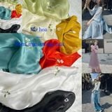  [215] Vải Tơ Thêu Hoa Mềm, Mát, Mỏng, Mịn Lên Sơ Mi, Áo Dài, Đầm, Váy (Giá bán 0.5m) 