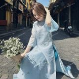  [215] Vải Tơ Thêu Hoa Mềm, Mát, Mỏng, Mịn Lên Sơ Mi, Áo Dài, Đầm, Váy (Giá bán 0.5m) 