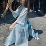  [215] Vải Tơ Thêu Hoa Mềm, Mát, Mỏng, Mịn Lên Sơ Mi, Áo Dài, Đầm, Váy (Giá bán 0.5m) 