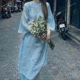  [215] Vải Tơ Thêu Hoa Mềm, Mát, Mỏng, Mịn Lên Sơ Mi, Áo Dài, Đầm, Váy (Giá bán 0.5m) 