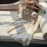  [222] Vải Ren Hoa Mai Cao Cấp Chính Phẩm Lên Váy, Đầm, Set Sang Trọng, Thanh Lịch (Giá bán 0.5m) 