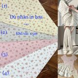  [Vải MM] (821) Vài Dù Nhăn In Hoa Thời Trang Mỏng, Mát May Áo, Váy, Đầm, Set Bộ (Giá Bán 1m) 