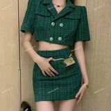  [841] Vải Dạ Tweed Sọc Vuông Dày Vừa Lên Vest, Set Bộ, Quần, Váy, Đầm Sang Trọng Đứng Form (Giá bán 0.5m) 