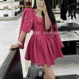  [841] Vải Dạ Tweed Sọc Vuông Dày Vừa Lên Vest, Set Bộ, Quần, Váy, Đầm Sang Trọng Đứng Form (Giá bán 0.5m) 