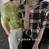  [843] Vải Dạ Chỉ Nổi Vuông Dày Vừa Lên Sơ Mi, Set Bộ, Quần, Váy, Đầm Sang Trọng Đứng Form (Giá bán 0.5m) 