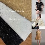  [844] Vải Dạ Tweed Kim Sa Lên Vest, Set Bộ, Quần, Váy, Đầm Sang Trọng Đứng Form (Giá bán 0.5m) 