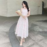  [330] Vải Gấm Xốp Hoa Hồng Lên Áo, Váy, Đầm, Set Bộ, Áo Dài Thiết Kế (Giá Bán 0.5m) 