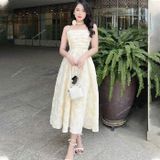  [330] Vải Gấm Xốp Hoa Hồng Lên Áo, Váy, Đầm, Set Bộ, Áo Dài Thiết Kế (Giá Bán 0.5m) 