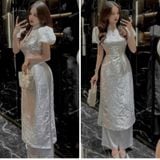  [Vải MM] (307) Gấm Tafta Hoa Cao Cấp Lên Áo Dài, Áo, Váy, Đầm, Set Bộ Thiết Kế Sang Trọng (Giá Bán 0.5m) 