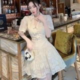  [Vải MM] (203) Vải Tơ Thêu Hoa Nhẹ, Mềm, Mướt Lên Sơ Mi, Đầm, Váy Đẹp, Sang Trọng (Giá Bán 0.5m) 