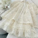  [Vải MM] (203) Vải Tơ Thêu Hoa Nhẹ, Mềm, Mướt Lên Sơ Mi, Đầm, Váy Đẹp, Sang Trọng (Giá Bán 0.5m) 