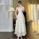  [Vải MM] [207] Vải Tơ Nhăn Thêu Hoa Nhẹ, Mềm, Mướt Lên Sơ Mi, Đầm, Váy Đẹp, Sang Trọng (Giá bán 0.5m) 