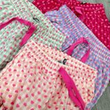  [Vải MM] (410) Vải Caro Họa Tiết Nơ Mùa Hè Lên Áo, Quần, Váy, Đầm, Set Bộ (Giá Bán 0.55m) 