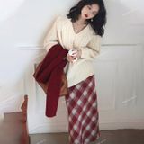  [Vải MM] (838) Vải Dạ Kẻ Caro Dày Vừa, Không Giãn Lên Sơ Mi, Váy, Đầm, Quần, Set (Giá 0.55m) 