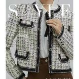  [842] Vải Dạ Tweed Sọc Đan Dày Vừa Lên Vest, Set Bộ, Quần, Váy, Đầm Sang Trọng Đứng Form (Giá bán 0.5m) 