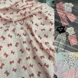  [Vải MM] (410) Vải Caro Họa Tiết Nơ Mùa Hè Lên Áo, Quần, Váy, Đầm, Set Bộ (Giá Bán 0.55m) 