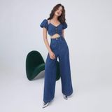  [804] Vải Jean Chấm Thời Trang Chính Phẩm Lên Sơ Mi, Váy, Đầm, Set Bộ (giá bán 0.5m) 