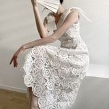  [282] Vải Ren Hoa Không Giãn Lên Áo, Váy, Đầm, Set Bộ Thiết Kế Phù Hợp Ngày Hè (Giá Bán 0.5m) 