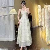  [Vải MM] [207] Vải Tơ Nhăn Thêu Hoa Nhẹ, Mềm, Mướt Lên Sơ Mi, Đầm, Váy Đẹp, Sang Trọng (Giá bán 0.5m) 