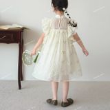  [Vải MM] [207] Vải Tơ Nhăn Thêu Hoa Nhẹ, Mềm, Mướt Lên Sơ Mi, Đầm, Váy Đẹp, Sang Trọng (Giá bán 0.5m) 