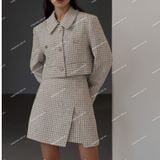  [831] Vải Dạ Tweed Sọc Dày Vừa Lên Vest, Set Bộ, Quần, Váy, Đầm Sang Trọng Đứng Form (Giá Bán 0.5m) 