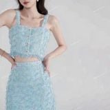  [Vải MM] (840) Vải Dạ Tweed Lông Vũ Dày Vừa Lên Vest, Set Bộ, Quần, Váy, Đầm Sang Trọng Đứng Form (giá bán 0.5m) 