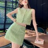  [Vải MM] (840) Vải Dạ Tweed Lông Vũ Dày Vừa Lên Vest, Set Bộ, Quần, Váy, Đầm Sang Trọng Đứng Form (giá bán 0.5m) 