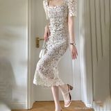  [282] Vải Ren Hoa Không Giãn Lên Áo, Váy, Đầm, Set Bộ Thiết Kế Phù Hợp Ngày Hè (Giá Bán 0.5m) 