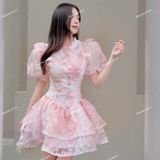  [Vải MM] (216) Vải Tơ Gấm Hoa Ép Thiết Kế Sang Trọng Lên Đầm, Váy, Set Bộ, Áo Dài Cần Lót (Giá bán 0.5m) 