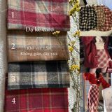  [Vải MM] (838) Vải Dạ Kẻ Caro Dày Vừa, Không Giãn Lên Sơ Mi, Váy, Đầm, Quần, Set (Giá 0.55m) 