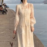  [Vải MM] [209] Vải Tơ Hoa Cẩm Nhẹ, Mát Lên Sơ Mi, Đầm, Váy, Set Bộ Thiết Kế (Giá Bán 0.5m) 