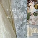  [Vải MM] (203) Vải Tơ Thêu Hoa Nhẹ, Mềm, Mướt Lên Sơ Mi, Đầm, Váy Đẹp, Sang Trọng (Giá Bán 0.5m) 