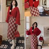  [Vải MM] (838) Vải Dạ Kẻ Caro Dày Vừa, Không Giãn Lên Sơ Mi, Váy, Đầm, Quần, Set (Giá 0.55m) 