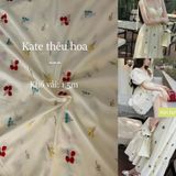  (413) Vải Kate Thêu Hoa Hot Trend Dày Vừa, Không Giãn Lên Sơ Mi, Váy, Đầm, Quần, Set (Giá bán 0.5m) 