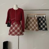  [Vải MM] (838) Vải Dạ Kẻ Caro Dày Vừa, Không Giãn Lên Sơ Mi, Váy, Đầm, Quần, Set (Giá 0.55m) 