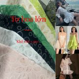  [Vải MM] (219) Vải Tơ Hoa Lớn Mềm, Lên Sơ Mi, Đầm, Váy Đẹp, Sang Trọng Cần Lót (Giá Bán 0.5m) 