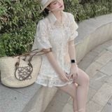  [Vải MM] (203) Vải Tơ Thêu Hoa Nhẹ, Mềm, Mướt Lên Sơ Mi, Đầm, Váy Đẹp, Sang Trọng (Giá Bán 0.5m) 