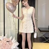  [Vải MM] (840) Vải Dạ Tweed Lông Vũ Dày Vừa Lên Vest, Set Bộ, Quần, Váy, Đầm Sang Trọng Đứng Form (giá bán 0.5m) 