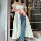  [Vải MM] [207] Vải Tơ Nhăn Thêu Hoa Nhẹ, Mềm, Mướt Lên Sơ Mi, Đầm, Váy Đẹp, Sang Trọng (Giá bán 0.5m) 