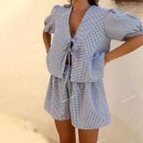  [Vải MM] (403) Vải Sơ Mi Caro 2 Li Mềm, Mát lên Sơ Mi Nam Nữ, Đầm, Set Bộ (Giá bán 0.55m) 